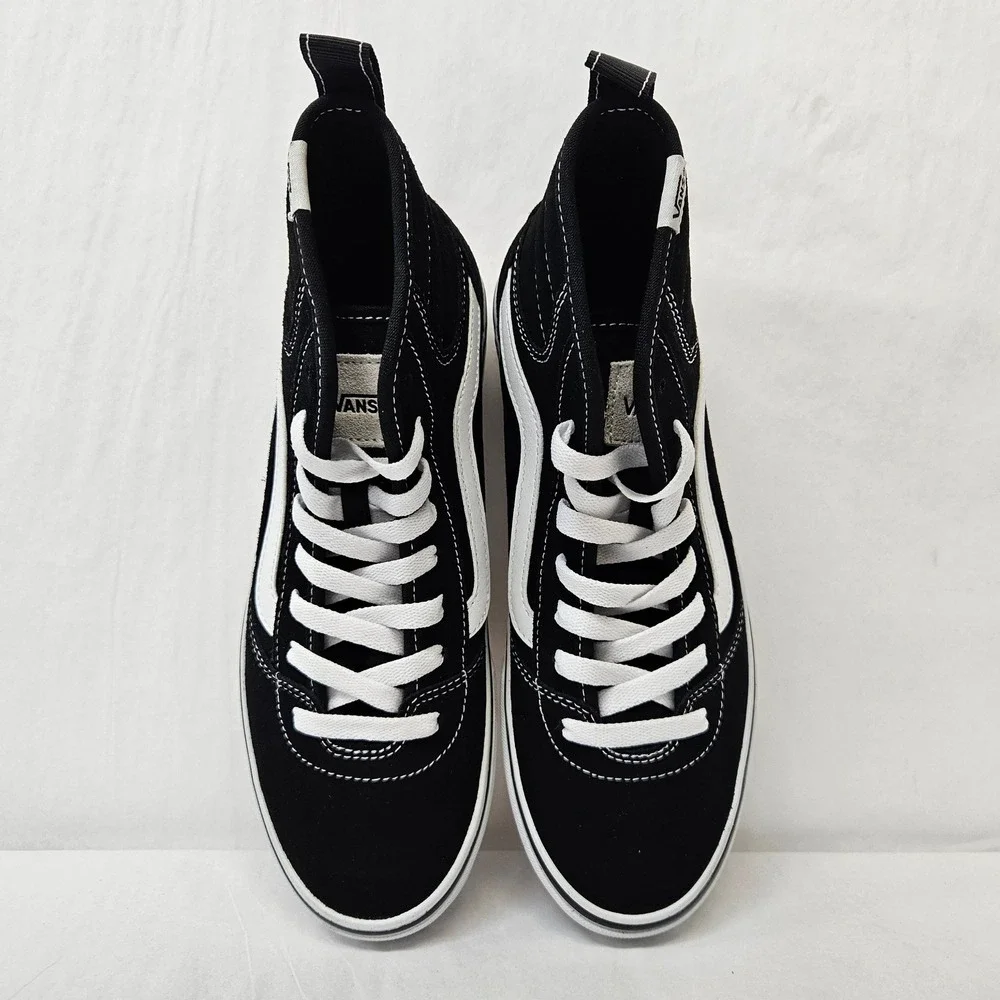 Vans Ashwood Hi Decon High Tops D96BA2 Suede Canvas Black White Women Size 9.5